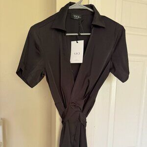 Black Vici wrap dress, size XS